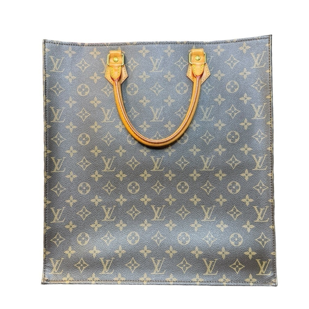 Authentic Louis Vuitton Tote Bag Sac Plat Brown Monogram CT4181